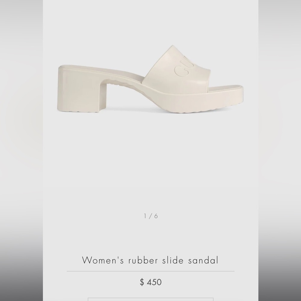 Gucci white Women's rubber slide sandal